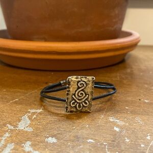Sterling and leather bracelet